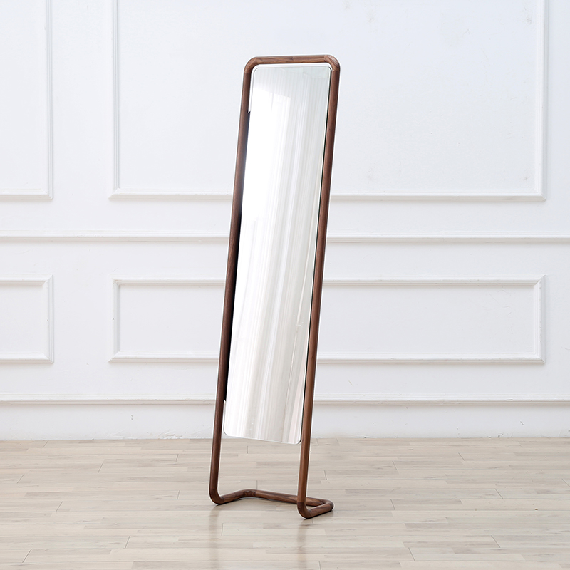 萌依儿全身镜移动 等身镜 试衣镜全身落地镜 北美黑胡桃木穿衣镜北欧