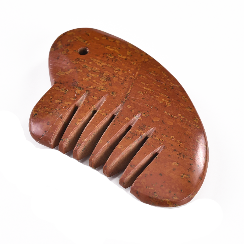 砭润康 砭石迷你刮板随身携带 小号砭石原石打磨天然砭石泗水泗滨砭石刮板泗水砭板砭梳 普通料小号砭石梳（送绳子+绒布袋+精油+穴位图）