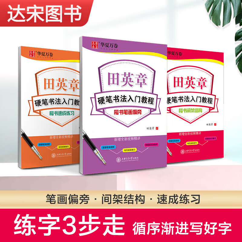 田英章书硬笔书法入门教程3本套 楷书笔画偏旁+间架结构+速成练习 钢笔楷书入门基础训练新手练字钢