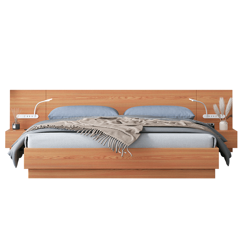 帕悦尼 床 现代简约板式床日式榻榻米储物床北欧1.5米双人床1.8米主卧高箱床 高箱床+床头柜1个 1800*2000