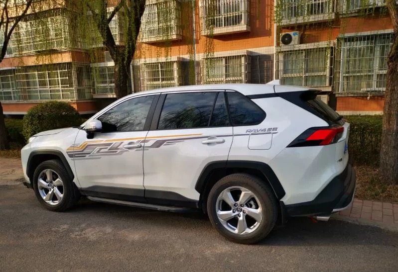 雷静 适用于2020款新rav4荣放车身彩条拉花贴纸个性装饰腰线车贴 款式