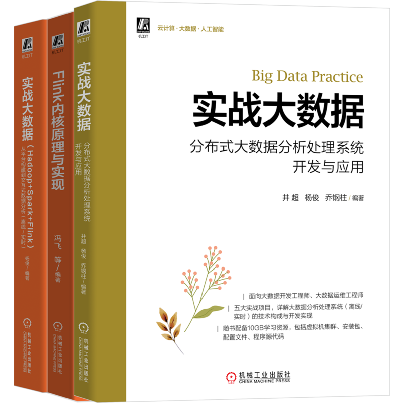 实战大数据 套装共3册 从平台构建到交互式数据分析+分布式大数据分析处理系统开发+FLink实战