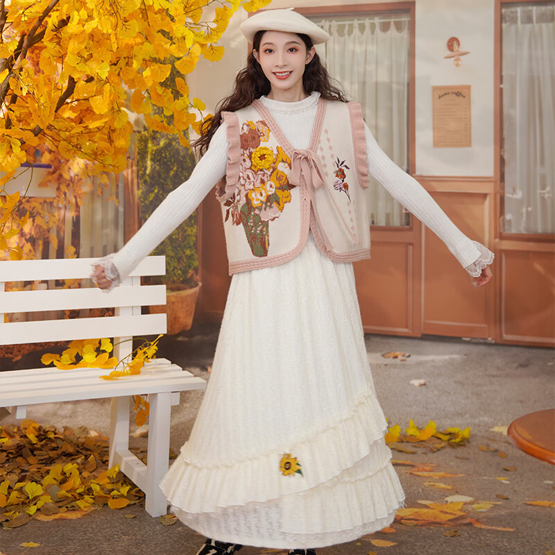 ���ڲ����������������˿����ȹŮ2024�ﶬ�¿���Ƹа�ɫ���а�ȹ����ɿ� ��ɫ-y S