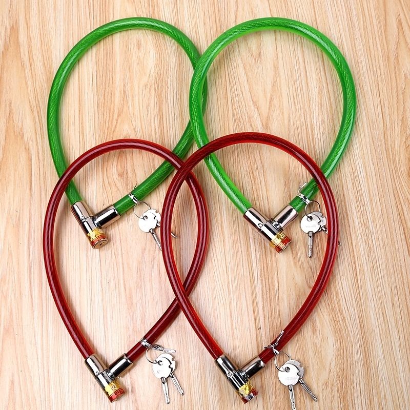 自行车钢丝锁山地车单车锁软锁防盗锁门锁电车链条头盔锁骑行装备 铁