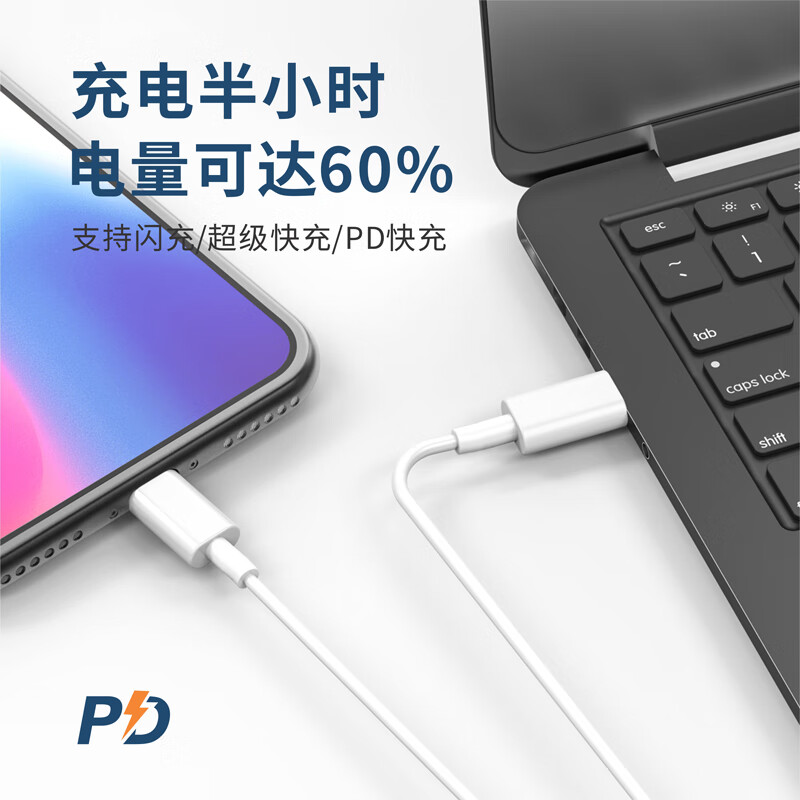 美格浦Micflip适用苹果MFi认证快充充电线lightnin苹果16数据线type-c通用iPhone15/17/14ProMax平板手机 USB-L【苹果认证+8-14系列】2米加长版