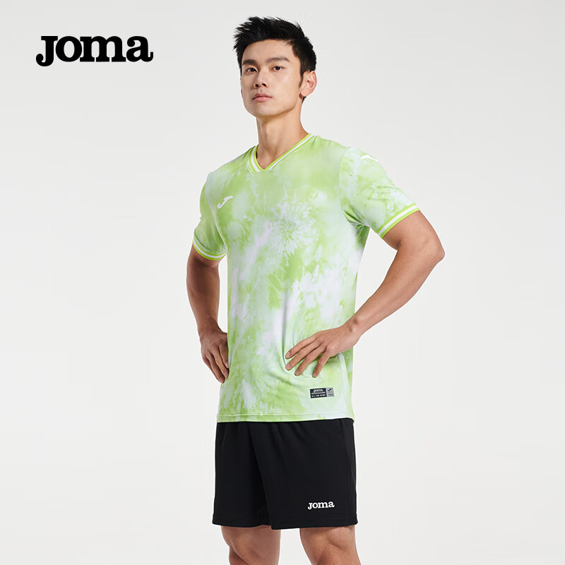 joma【可定制】夏gaia系列羽毛球比赛服男女飞盘足球运动短袖t恤 绿色
