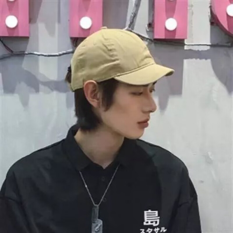 【直发】短帽檐棒球帽子男女遮阳帽情侣软顶帽小沿棒球帽马术帽鸭 短檐软顶 黄色 可调节(56-62cm)