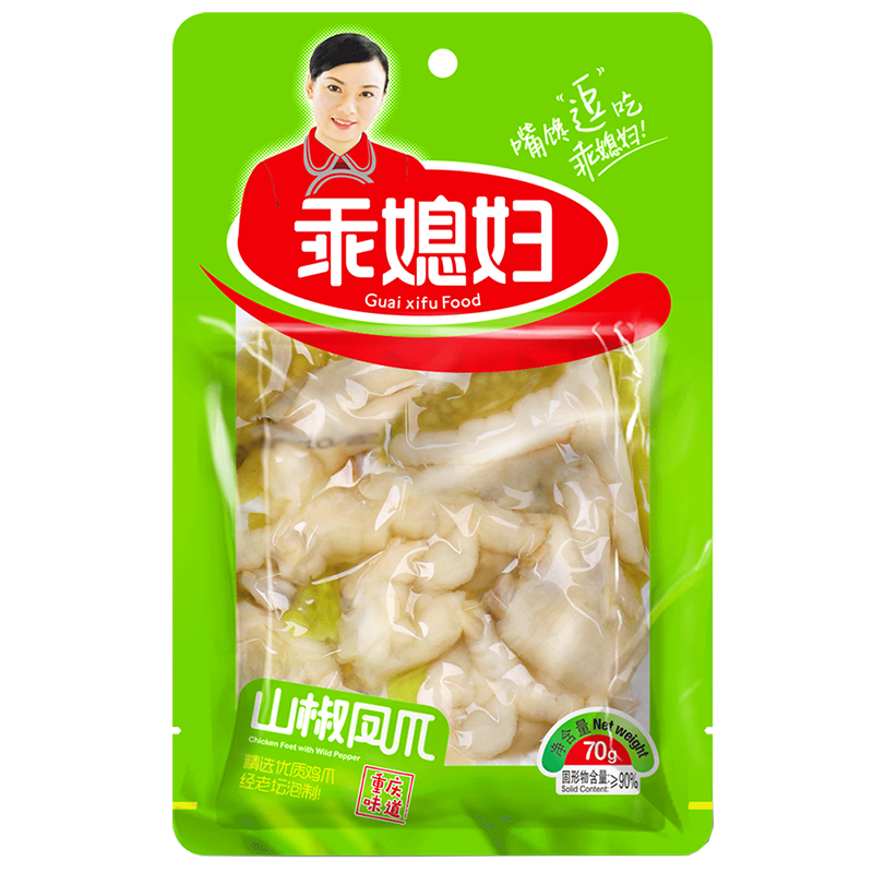 乖媳婦 泡椒山椒鳳爪袋裝檸檬鳳爪 香辣雞爪雞腳重慶特產(chǎn)休閑零食 泡椒鳳爪 70g*10袋