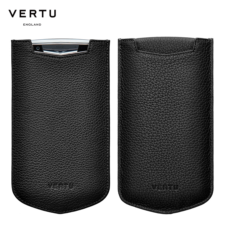 VERTU纬图 小牛皮保护套手机壳适用于ASTER P手机皮套 墨玉黑小牛皮直插式