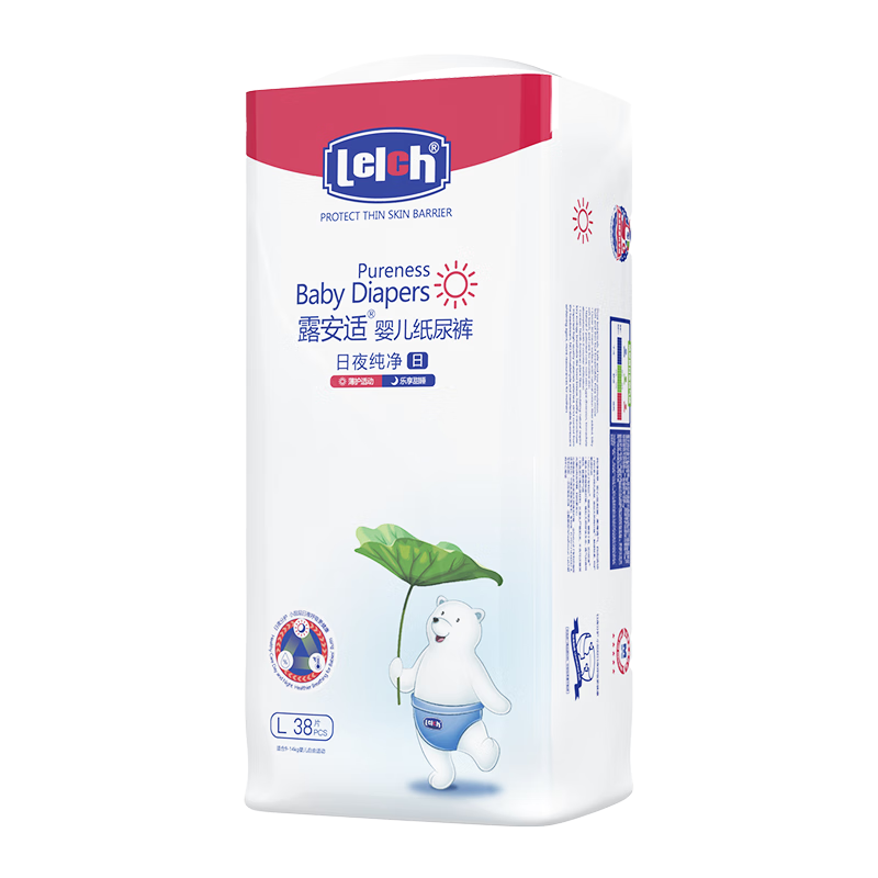 ���ڲ�����¶���ʣ�Lelch����ҹ����pureֽ���L��38Ƭ��9-14kg������Ӥ����ʪ ֽ���