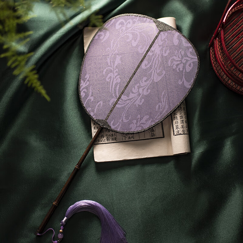 轻罗小扇 苏州手工花花罗扇长柄宫扇唐宋旗袍汉服团扇古风轻罗小扇