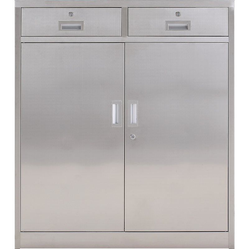 钱柜 矮柜储物柜文件柜铁皮柜办公柜子抽屉柜带锁加厚201不锈钢 二斗矮柜