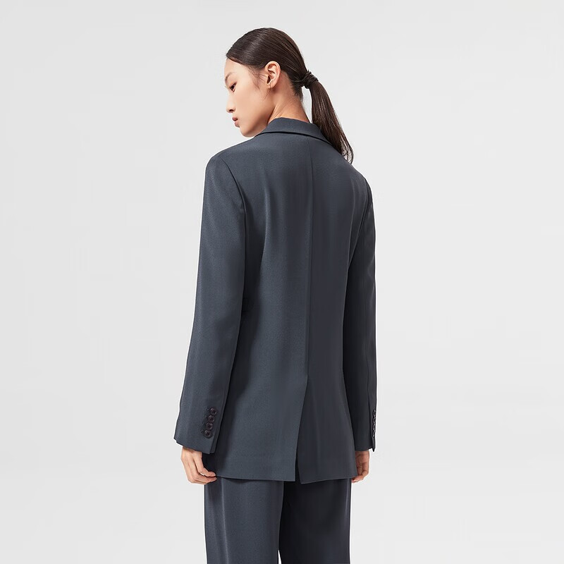 【日本进口三醋酸】OVV2022春夏新款女装腰带款通勤西服 紫灰06 S