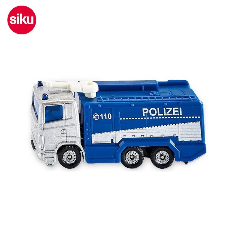 船玩具仿真车模型 3岁 合金车模男孩生日礼物盒 警用高压水炮车1079