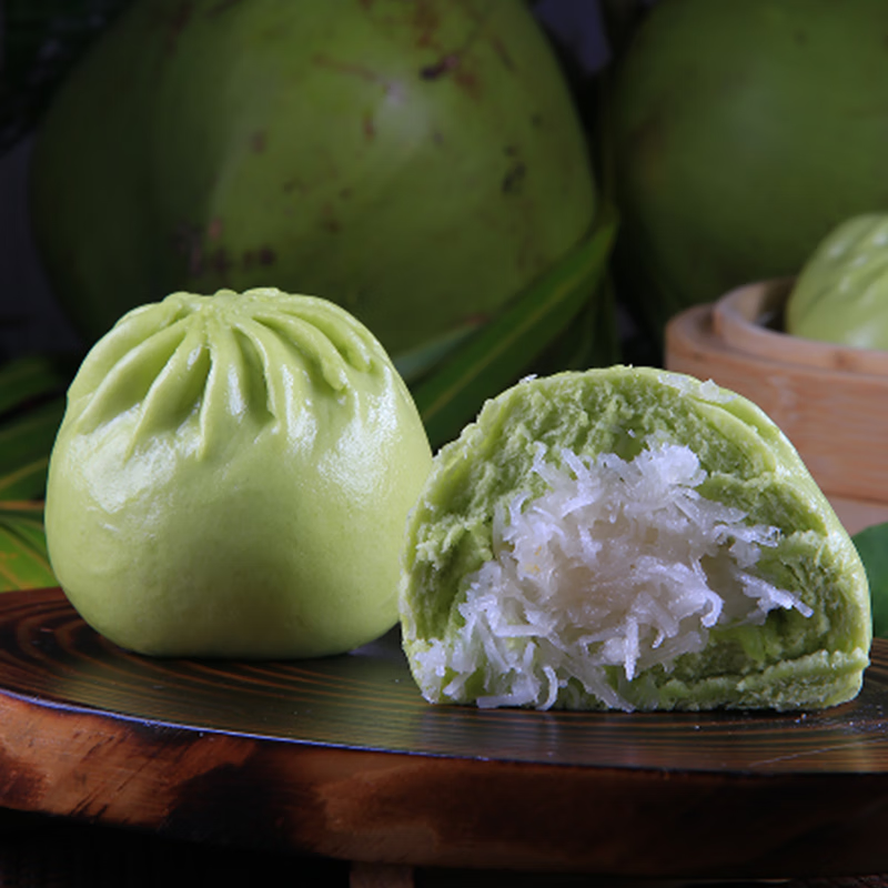 北湾盒子海南特色传统椰子果肉椰丝包斑斓味6个/3袋18个半成品{特快专