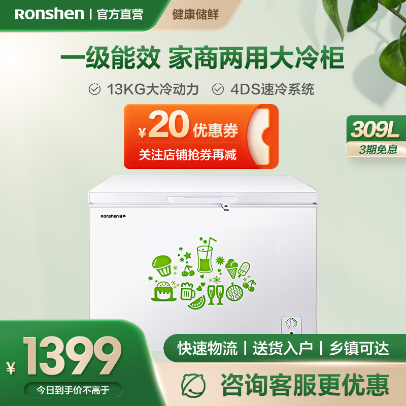 容声（Ronshen）309升一级能效大容量冷柜变温节能卧式单温冷冻冷藏BD/BC-309MD