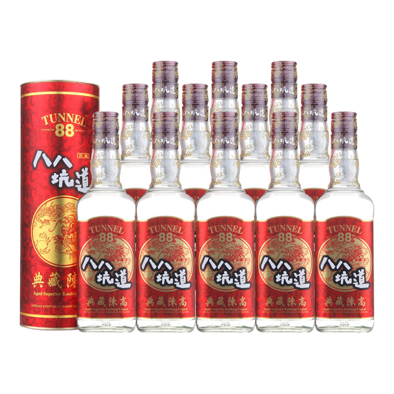 八八坑道 典藏陳高 清香型白酒 53度 600ml*12瓶 整箱裝 高粱酒 年貨送禮