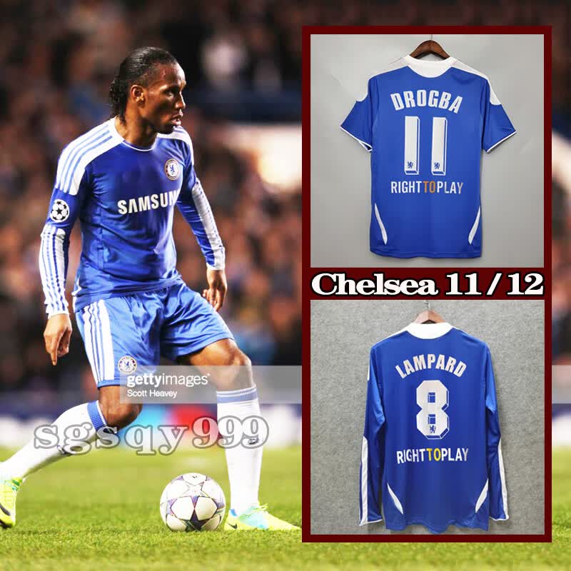 11-12切尔西复古球衣欧冠决赛版主场8兰帕德长袖托雷斯德罗巴短袖