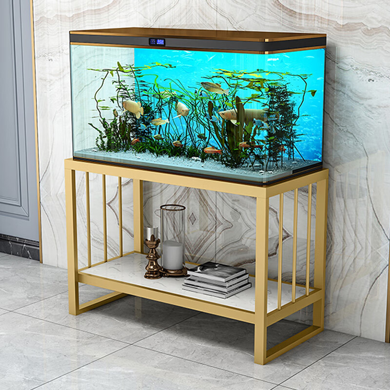 小米石鱼缸支架轻奢双层客厅鱼缸架子水族箱底柜底座铁艺承重桌支架龟