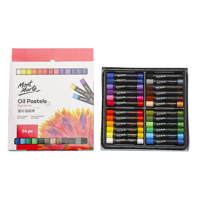 蒙瑪特(Mont Marte)油畫棒24色 重彩油畫棒兒童油性繪畫畫筆涂鴉油彩棒套裝 美術(shù)繪畫工具畫畫蠟筆MMPT0014CN美術(shù)寫生