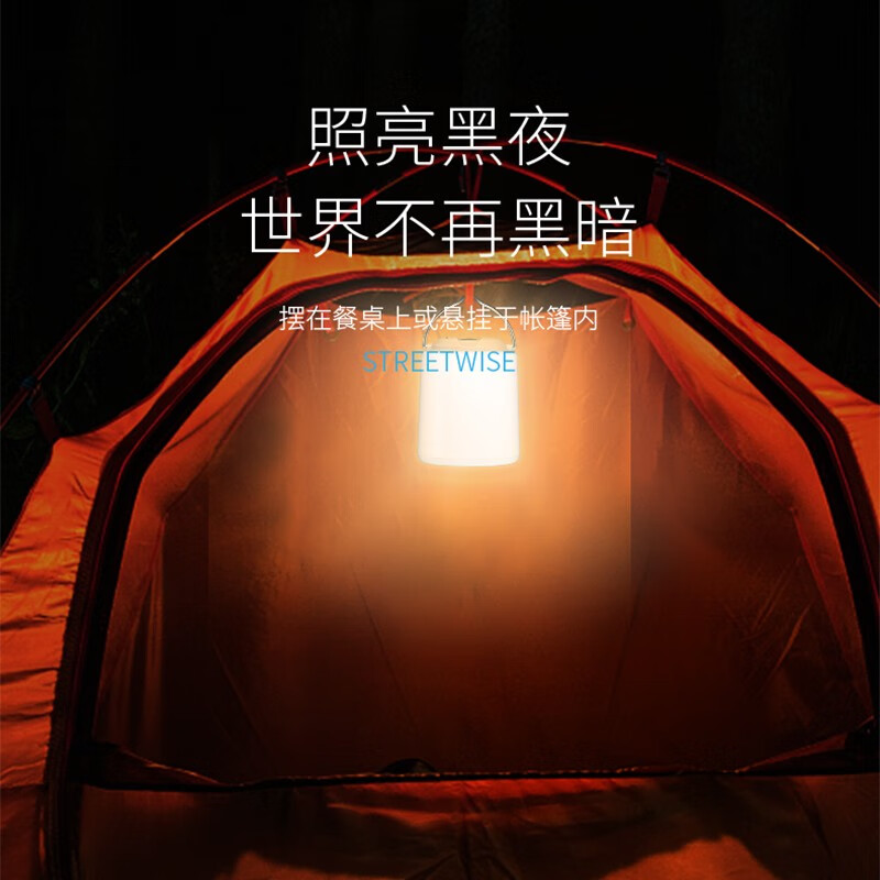 微笑鲨户外露营灯充电超长续航帐篷应急照明强光超亮露营装备氛围营地灯 升级版【续航6-20H】三档光源