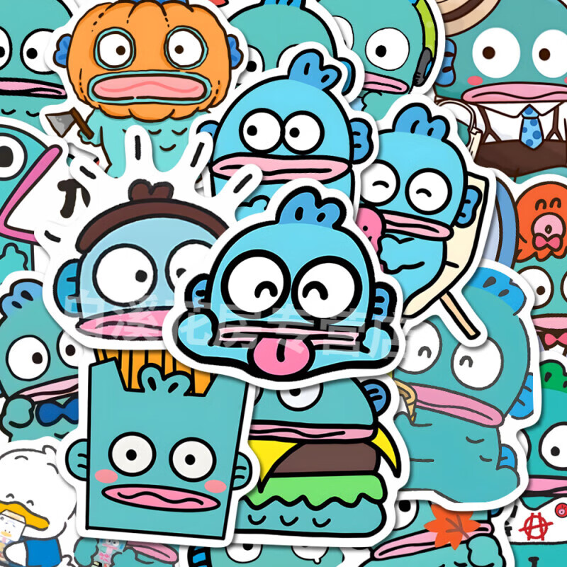 筏芯200张小丑鱼汉顿贴纸可爱呆萌小表情自黏贴diy笔记本手机装饰贴画