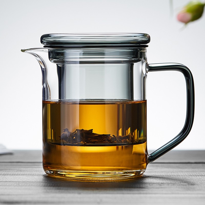 美斯尼 茶杯玻璃泡茶杯带嘴泡茶器茶水分离杯花茶杯办公居家用茶具 墨客杯 320mL