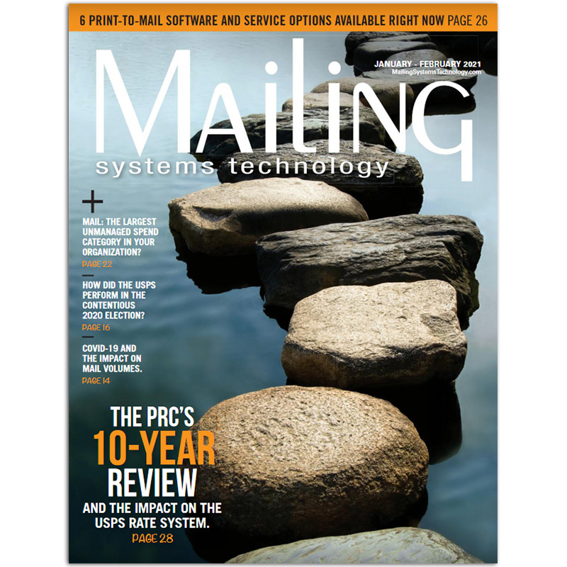 【单期可选】Mailing Systems Technology 2019/20/21/22年月刊 美国邮 2021年1/2月合刊