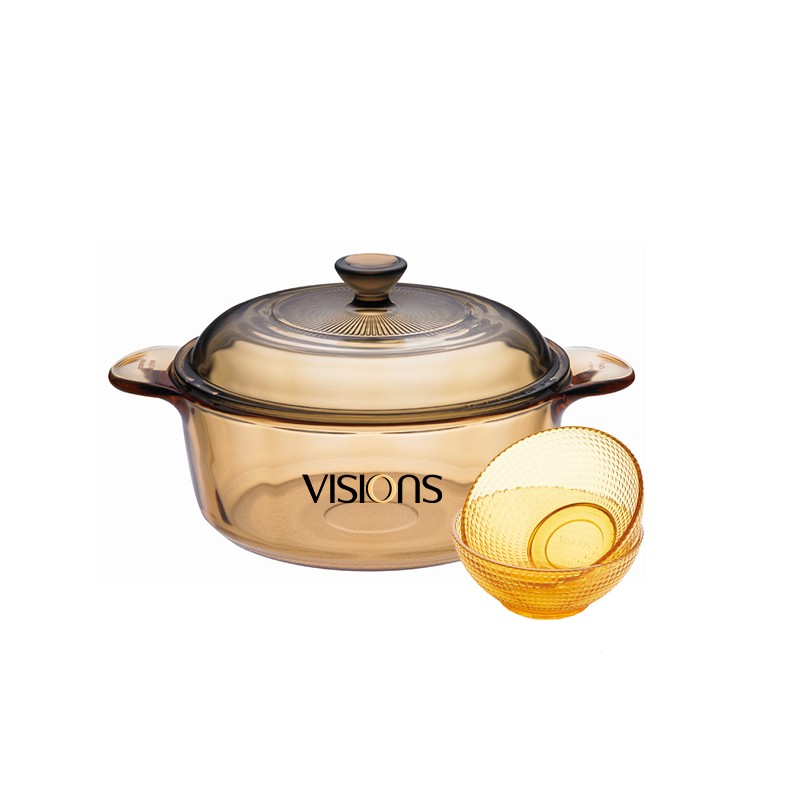 康宁(visions) 晶彩透明锅煮锅汤锅visions晶莹系列锅具套装 1.