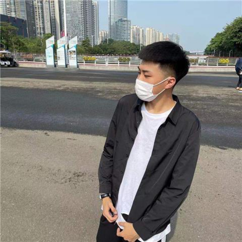 肆缄网红同款社会人精神小伙黑武士百搭衬衫小外套长袖黑色痞帅打底男