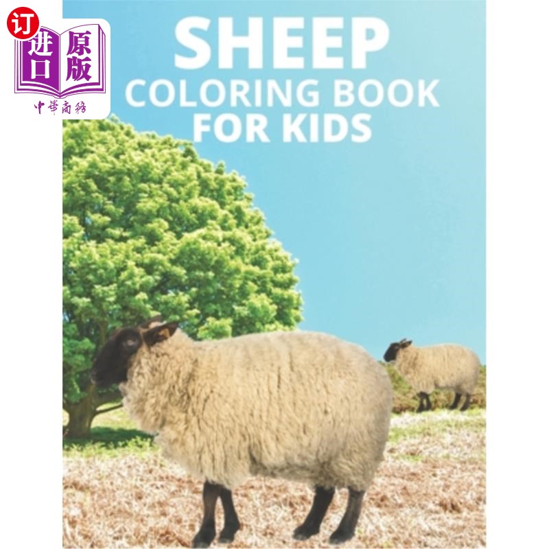 海外直订sheep coloring book for kids: sheep activity book for