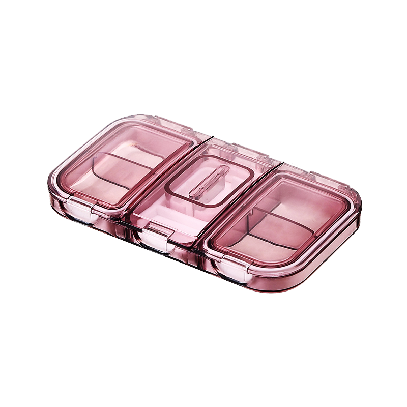 禧天龙 切药器便携式药盒 旅行随身携带药品分格收纳盒 家用多功能分药器切割药片小药箱 透粉 24.95元