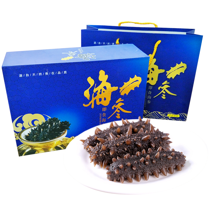 京鲜生冷冻即食海参礼盒 4-5头共500g装