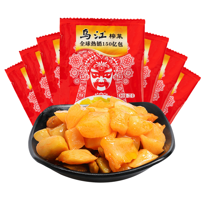 乌江脆口榨菜芯轻盐榨菜丝下饭菜咸菜配粥拌面佐餐大包装开味菜 乌江脆口榨菜芯22g*5袋小包装