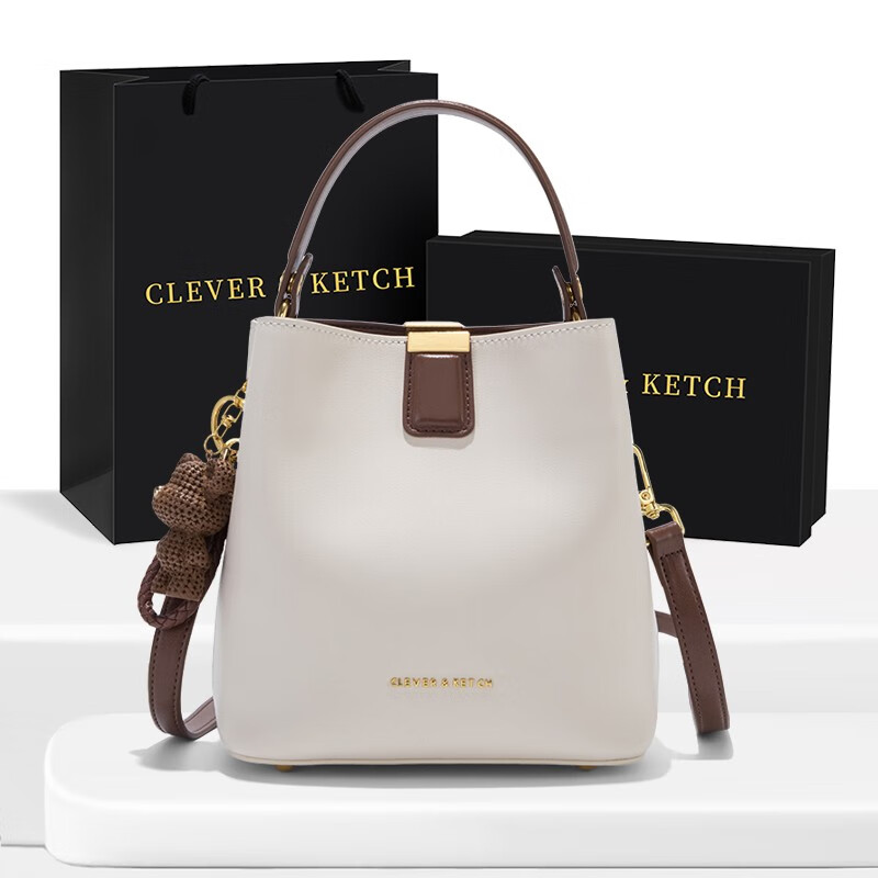 clever & ketch包包女包大容量托特包新款定型水桶包百搭时尚通勤