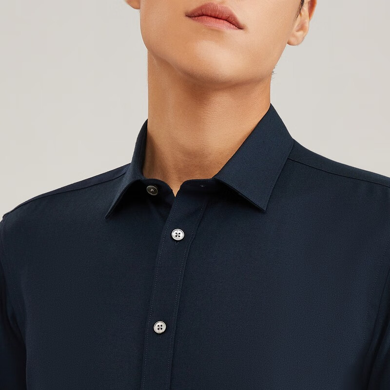 雅戈尔【含40%羊毛可机洗】衬衫男长袖秋冬新高端保暖舒适衬衣商务休闲 深绿 42