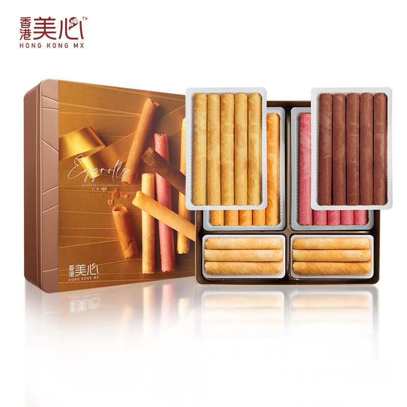 美心（Meixin）什锦蛋卷6口味384.4g口味礼盒装 香港进口休闲食品节日送礼团购
