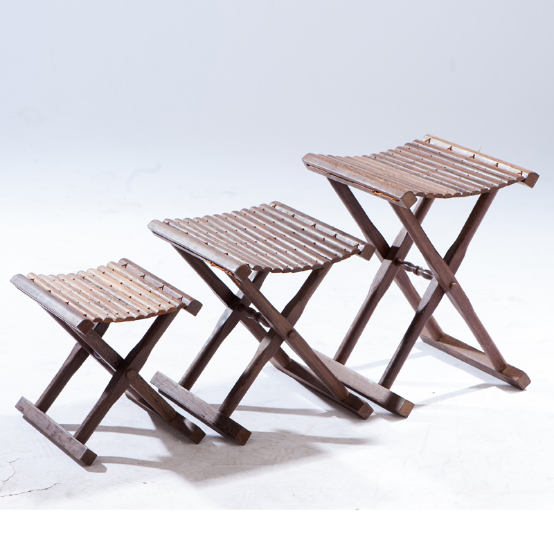 古梵枫木马扎 实木马扎 便携凳 户外休闲 钓鱼 实木折叠凳子 大号40高