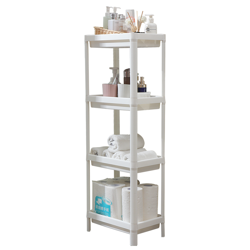 欧润哲 卫生间置物架厨房落地收纳架卫生间沥水架多层储物架夹缝置物架子可拆卸4层