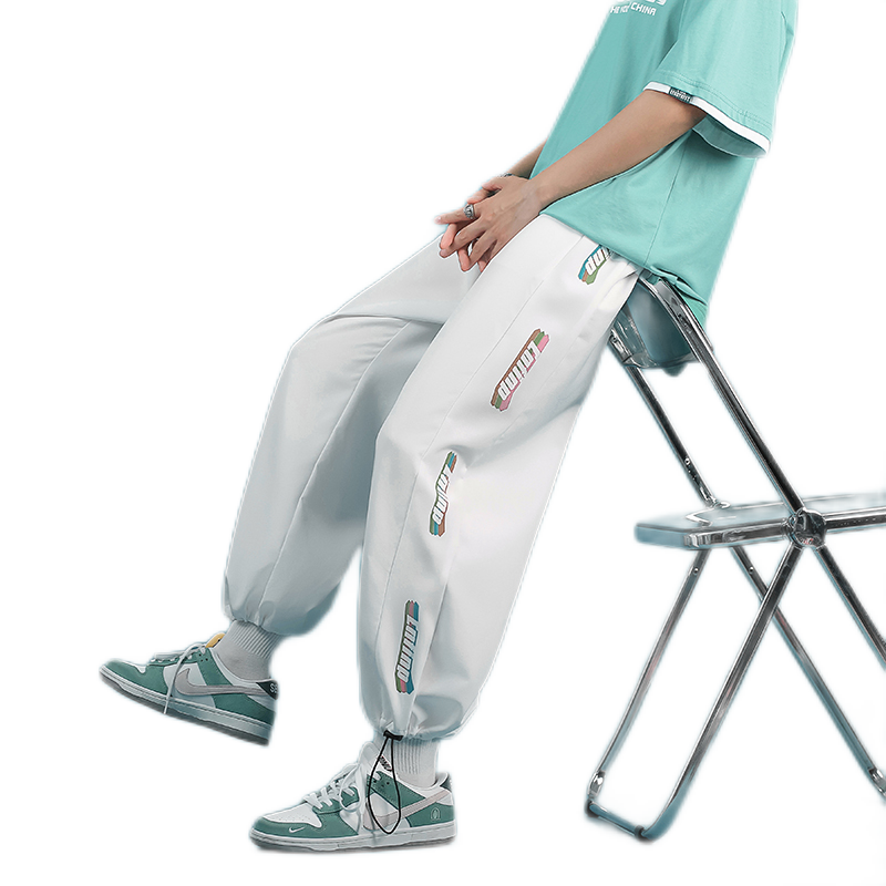 潮至裤子男夏季薄款港风ins青少年学生潮牌宽松直筒休闲裤韩版潮流阔腿束脚运动冰丝裤子男价格走势与评测报告|双十一查休闲裤历史价格