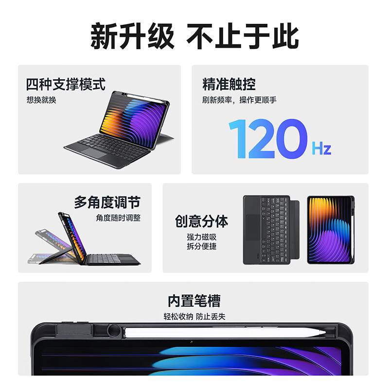 DUX DUCIS适用小米平板pad7 PRO 11.2蓝牙键盘保护套xiaomi Pad6横竖支撑磁吸分离11英寸平板触控全包防摔 小米平板Pad6/ 6 Pro【横竖支撑+鼠标】