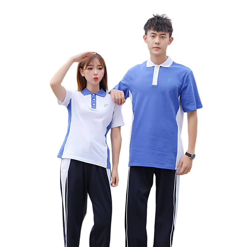 龙伟联合 纯棉深圳校服初中学生速干透气排汗夏季短裤短裤运动服套装高中生男女上衣秋冬外套长裤班服 速干女生短袖上衣170