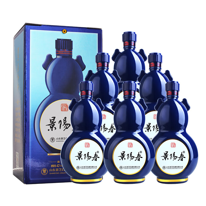 景阳春景芝景阳春 浓香型白酒 纯粮酿造 42度 500mL 6瓶 蓝葫芦整箱