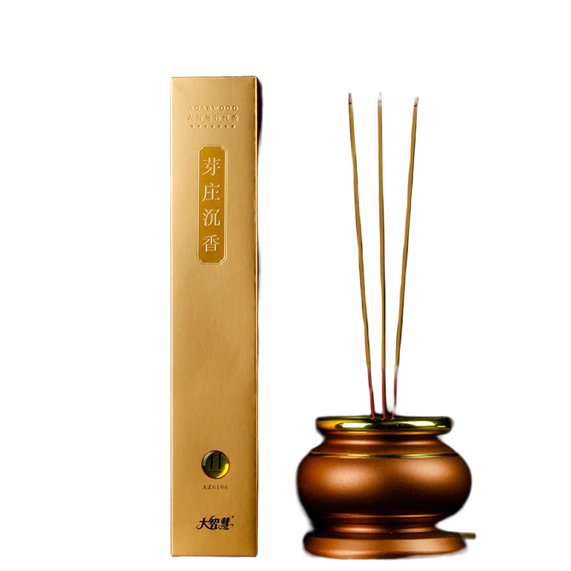 大智慧 无烟供佛香竹签香 微烟室内家用供香观音财神 天然沉檀香熏香 芽庄沉香32.5cm/600支/染香脚