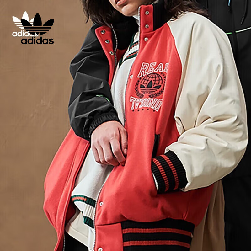 阿迪达斯 (adidas)新款三叶草外套女装春季户外运动美式时尚复古棒球