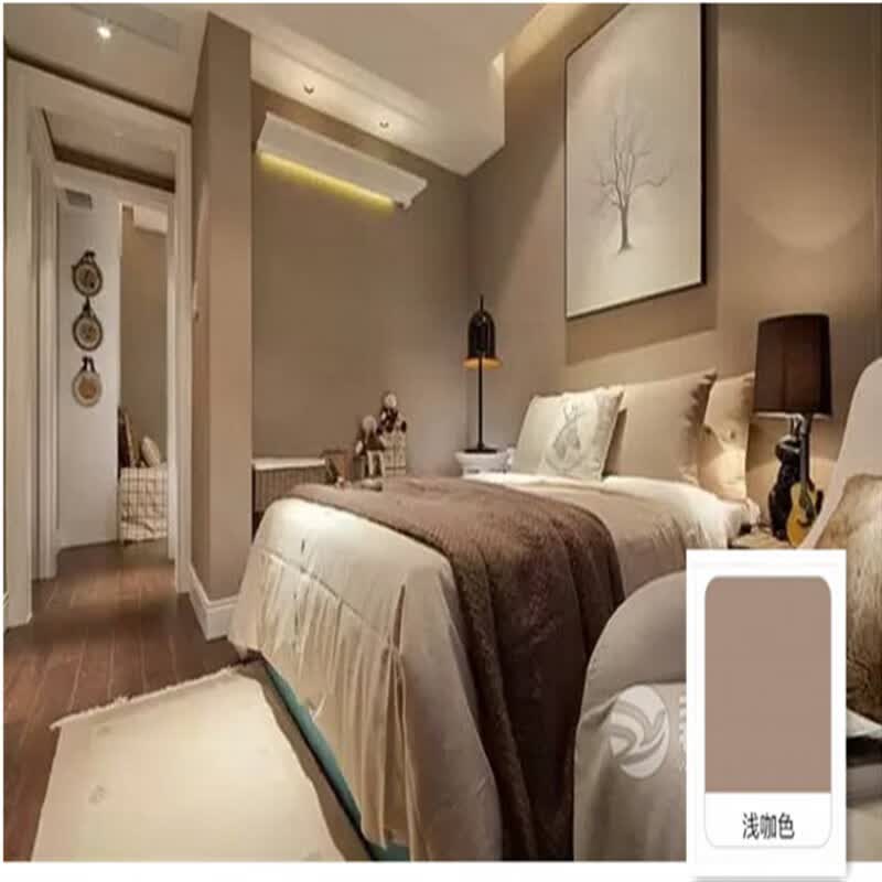 哲弘地咖啡色内墙哑光水性乳胶漆棕色背景墙室内调 浅咖啡色 0-1l