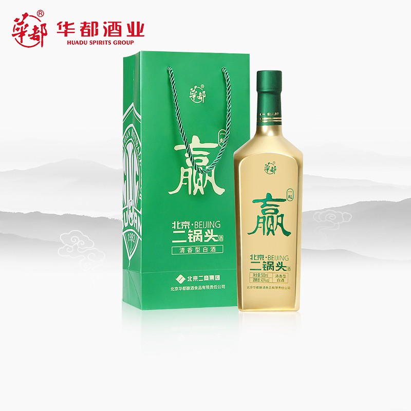华都白酒国安一起赢系列  清香型北京二锅头500ml 纯粮食酿造高粱白酒