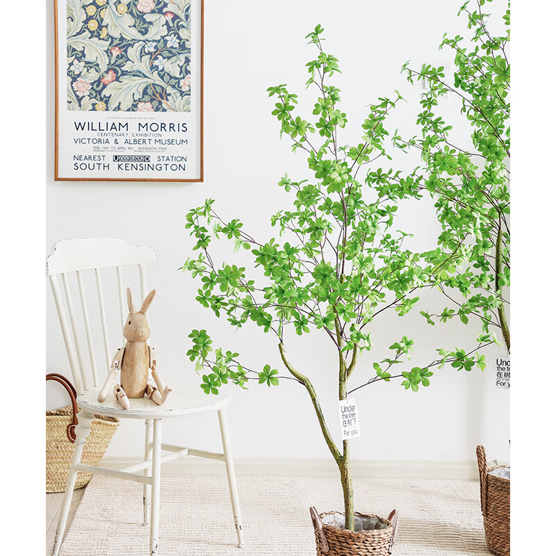 未歐北歐風(fēng)仿真綠植擺件日本吊鐘植物馬醉木室內(nèi)客廳裝飾假樹落地盆栽 1.5米吊鐘+水泥盆