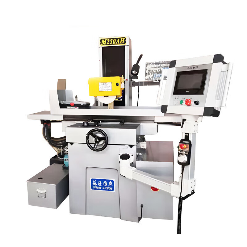 定制m250ahk数控全自动磨床 单轴微调进刀精密自动平面磨床 红色