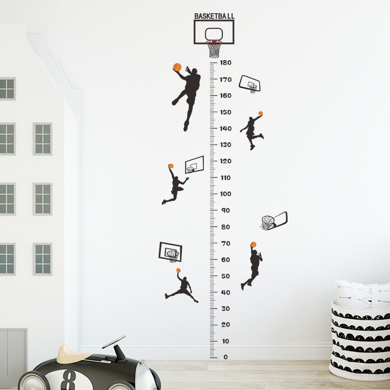 投篮篮球身高墙面布装饰贴纸男孩卧室布置贴纸走廊玄关橱窗玻璃贴